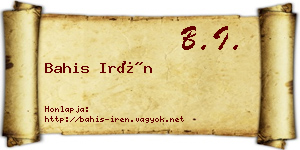 Bahis Irén névjegykártya
